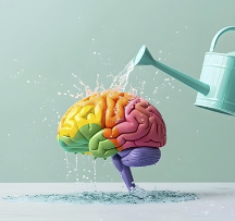 Watering can watering a brain