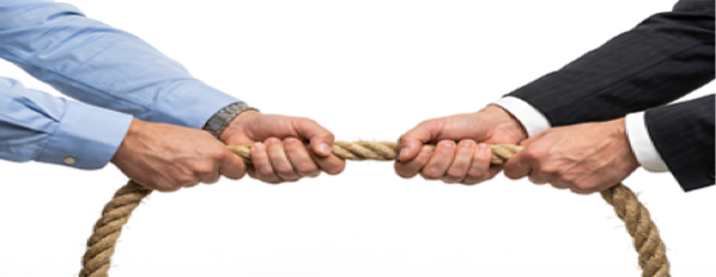 Two sides pulling on rope
